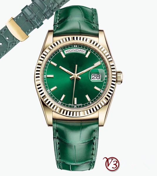 

v3 luxury mens watches 2836-2 movement automatic watch 904l waterproof calendar week automatic watch men s luxury watches, Slivery;brown