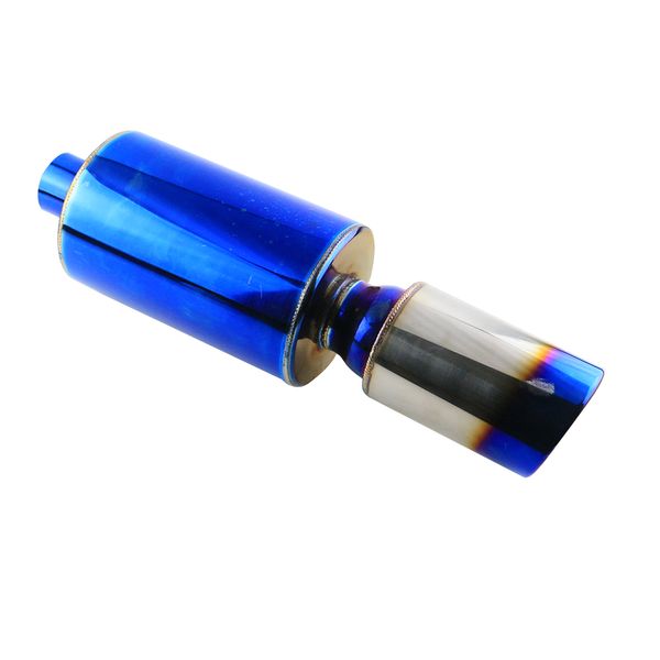 

1pcs car exhaust tip burned blue high flow muffler pipe in 2'' ship