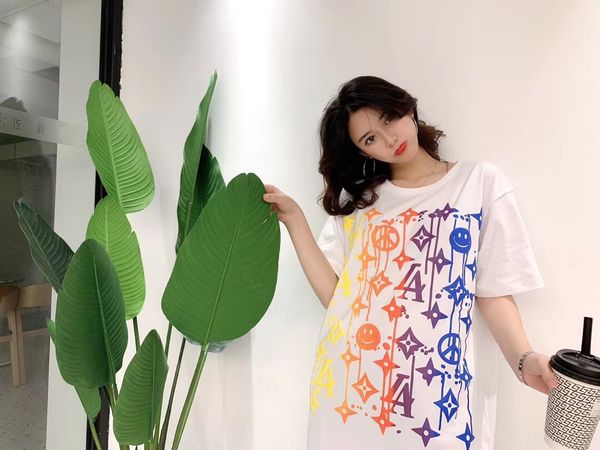 

summer womens tee shirt designer casual summer short sleeve print t-shirt fashion luxury womens splice t shirt cloth, White