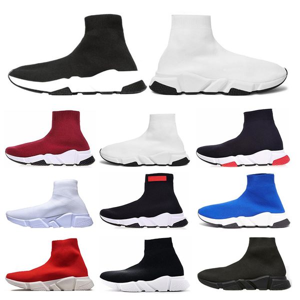 

New Speed Trainer men women Sock Shoes black white blue red glitter Flat Luxury casual shoes mens Trainers Runner sneakers size 36-45