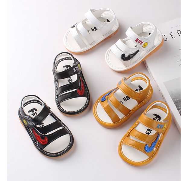 

1 pairs baby shoes summer baby girl boy breathable anti-slip cartoon design shoes sandals toddler soft soled, Black;red