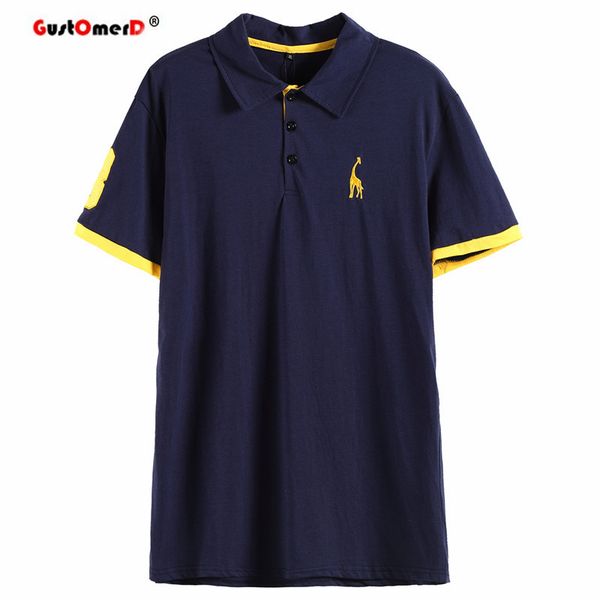 

Designer Polo Gustomerd Summer 100 %Cotton Polo Shirt Men Short Sleeve Casual Mens Shirts Camisa Polo Giraffe Soft Feel Quality Mens Polos