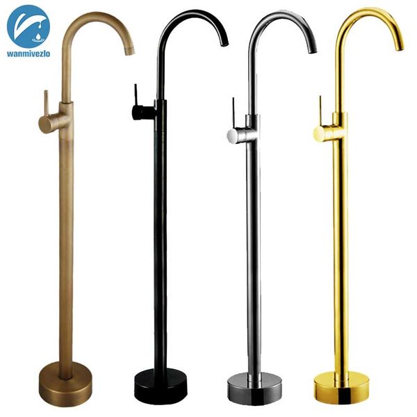 

chrome/antique bathtub shower faucet floor standing bath tub spout shower single handle mixer tap bathroom faucet mixer