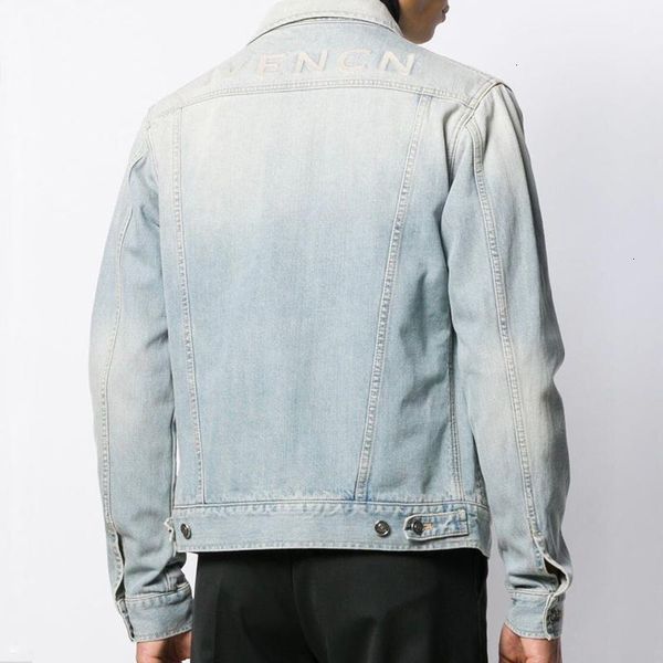 

19ss washed blue denim jacket button casual jackets fashion outerwear men women couple street long sleeve single breasted jacket hfhljk045, Black;brown