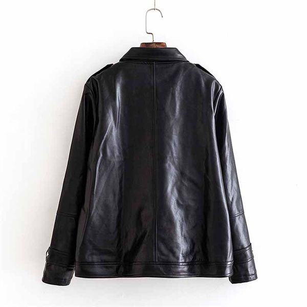 

2019 autumn women black cool lady pu leather jackets sweet female zipper casual short outwear leather coat plus size -5xl g376