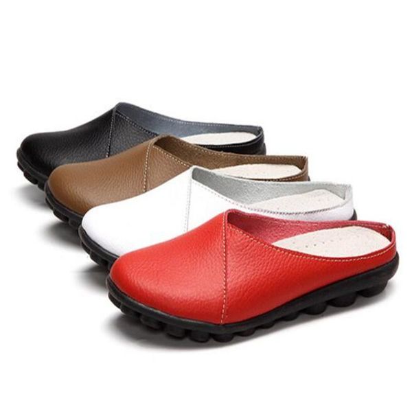 

plus size 34-43 shoes casual genuine leather moccasins lady driving ballet shoe woman loafers female flats mother footwear y1351, Black