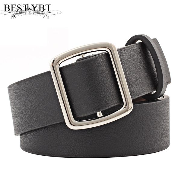 

ybt women belt new pinless buckle solid color imitation leather belt business affairs casual women dress decoration, Black;brown