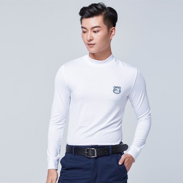 

men golf shirts winter autumn warm fleece bottom underwear shirt male long sleeve o-neck tight comfort golf apparel d0661