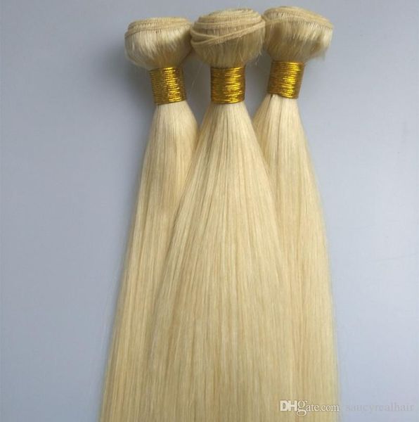 

big promotion human remy hair extensions straight weave color 613 hair bundles 3 4pcs double weft, Black