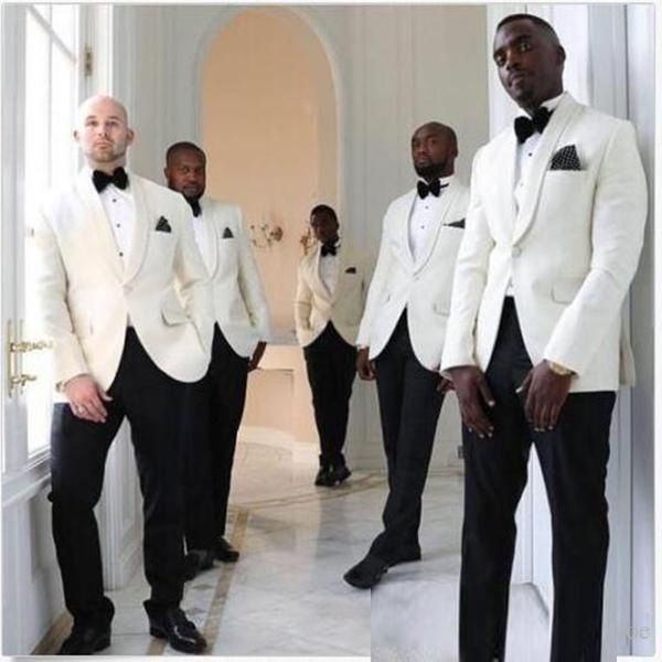

design wedding groomsmen suits business tuxedos two pieces (blazer+pant) man prom clothing with black pants, Black;gray