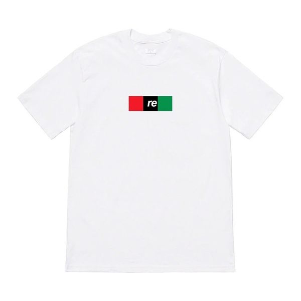 

19ss box logo red black green letter printing hip hop tee skateboard cool t-shirt men women cotton casual cartoon fashion t-shirt, White;black
