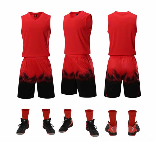 

new basketball uniform suits blank custom sports jerseys sleevelss shirt shorts men boxing wear athletic & outdoor apparel women sport, Black;red