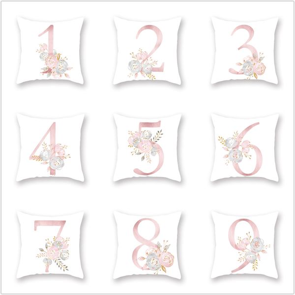 Newest Cushion Covers For Bed Number Print Throw Pillow Cover 18
