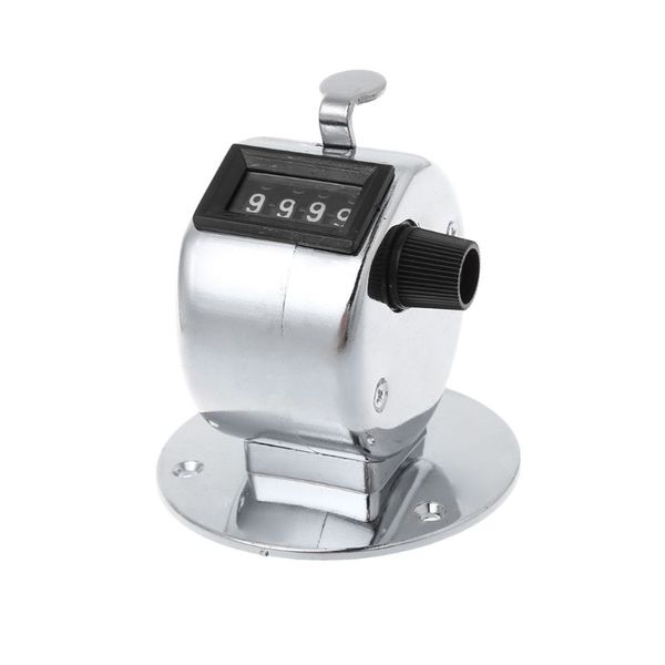 

round base 4 digit manual hand tally mechanical palm click counter golf training