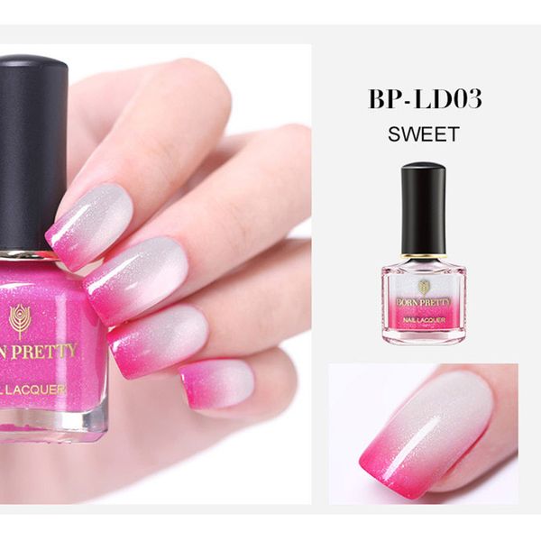 

6ml nail polish temperature color changing varnish lacquer shining colorful nail art polish liquid v9-drop