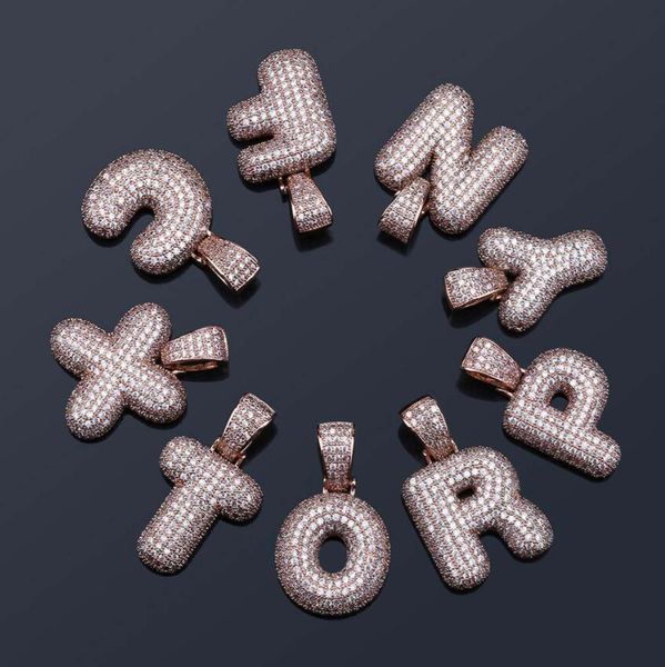 

iced out zirconia crystal 26 a-z letters pendant necklace for men punk initials name necklace fashion men women hip hop jewelry, Silver