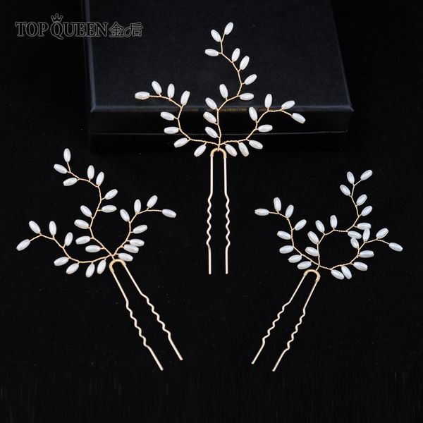 

ueen hp173 wedding accessories elegant gold bridal hair pin with pearls for evening party fast shipping bridal hairpiece