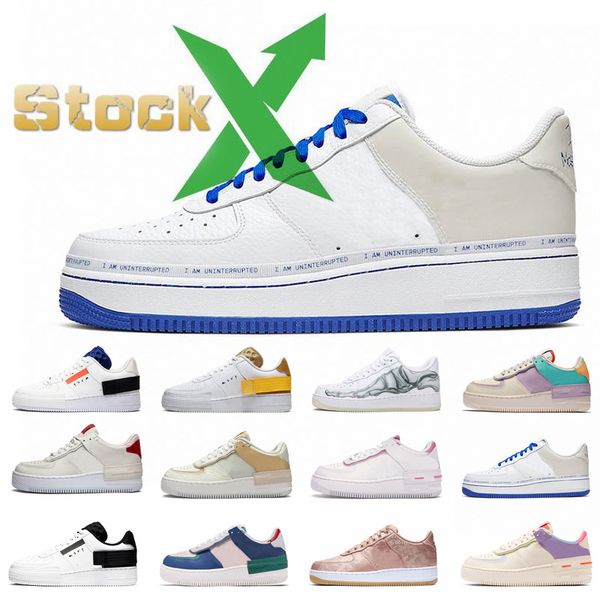 

2020 stock x мужчины женщины платформа кроссовки скейтборд обувь черный белый розовый мужские высокие низкие вырезать пшеница коричневый спо