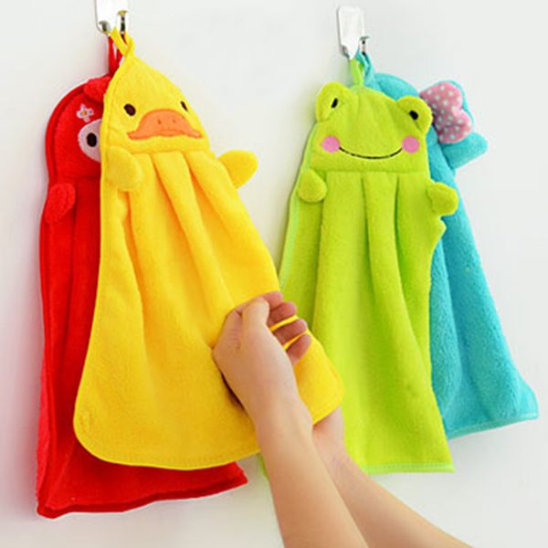 

kitchen bathroom candy colors soft coral velvet cartoon animal towel can be hung kitchen used