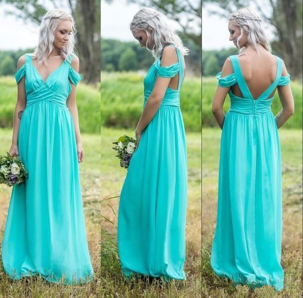 

2020 глубокий v шеи коралл лаванда плеча шифона платье невесты длинные горничной честь платье голубое озеро сирень свадебное платье для гост, White;pink