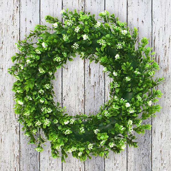 

simulation milan flower garland with grass plant rattan for home door hanging flower wreath xmas party christmas tree decoration