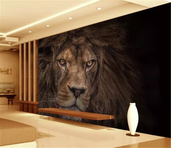 Wholesale 3d Wallpaper Walls Promotion Hd Mighty Wild Animal Lion Living Room Bedroom Background Wall Decoration Mural Wallpaper Music Wallpaper