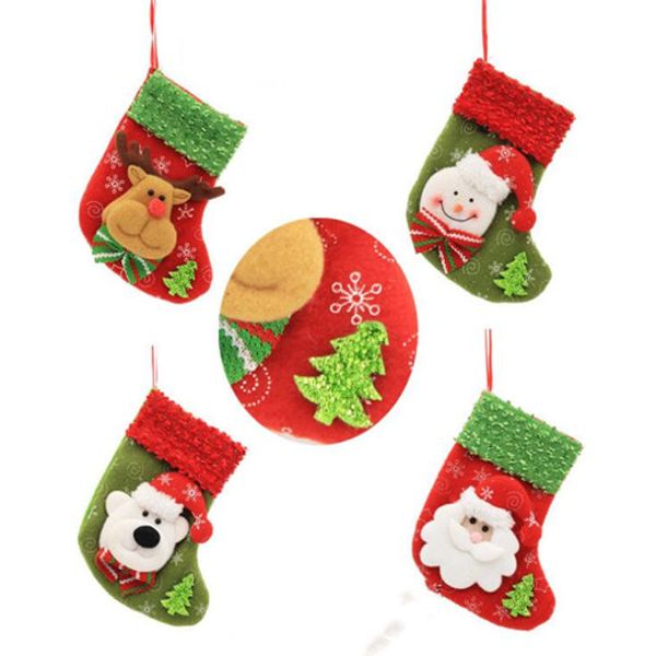 

рождественский чулок сант-клаус рождественской елки xmas носок конфета мешок подарок главной партия декоративные 12 стилей lxl318l, Silver