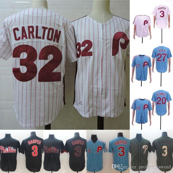 

Mens 1984 Steve Carlton 32 Phillies Jersey Philadelphia 3 Bryce Harper 10 JT Realmuto 20 Mike Schmidt 27 Aaron Nola Baseball Jerseys Cheap