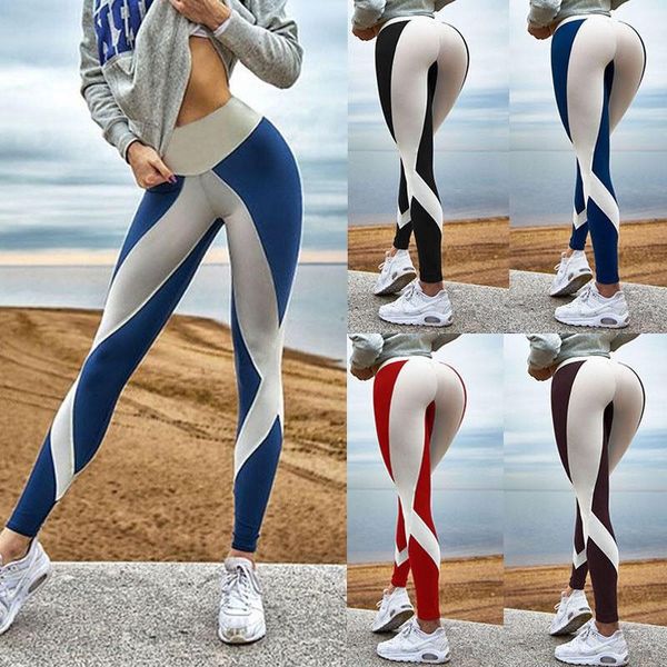 

gym tights energy fitness tummy control yoga pants high waist sport leggings exercise running pants women clothing 2018, White;red