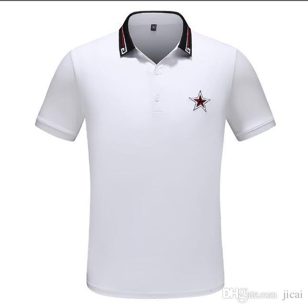 

luxury italy designer stripe polo shirt t shirts luxury snake polos bee floral embroidery mens high street fashion horse polo t-shirt #6015, White;black