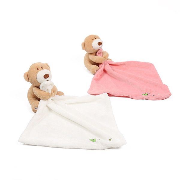 

new 2020 infant baby boys girls nursery soft smooth bath security cute bear toy blanket
