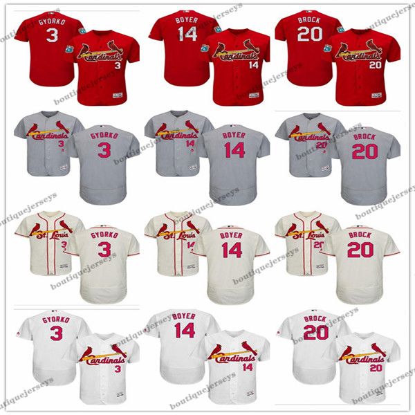 

custom men women youth majestic st. louis cardinals jersey #20 lou brock 14 ken boyer 3 jedd gyorko home red baseball jerseys, Blue;black