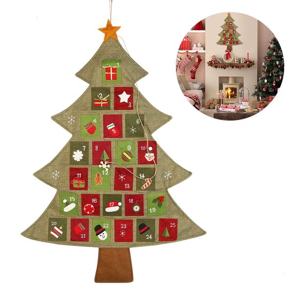 

nicexmas рождество адвент календарь висячие войлок xmas countdown календарь новогоднее украшение для дома 2020 счастливый новый год декор y1