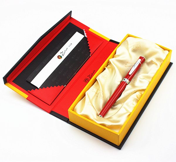 

wholesale school office supplies pen picasso luxury red & silver 0.38 nib fountain pen writing