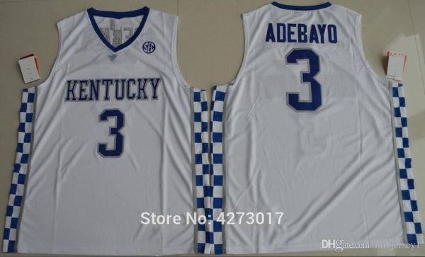

mens kentucky wildcats college basketball jerseys #3 edrice adebayo jersey basketball jersey jersey wholesale, Black;blue