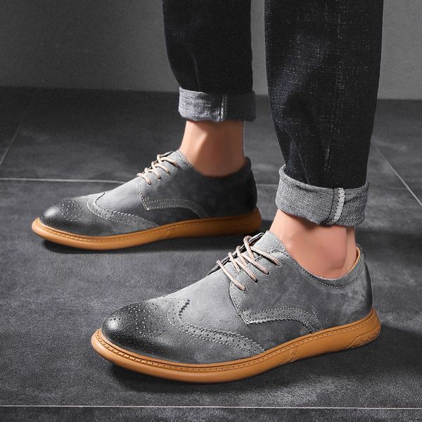 

new british style casual brogues shoes lazy sets breathable driving men oxfords fashion brand dress shoes man male loafers y200420, Black