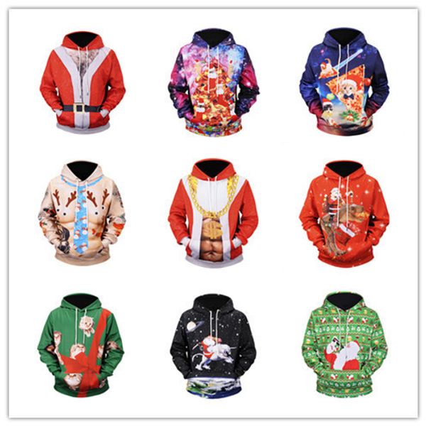 

mens designer code fat 3 dstereo рождественский свитер с капюшоном новогодняя одежда креативная теплая толстовка с длинным рукавом одежда с, Black