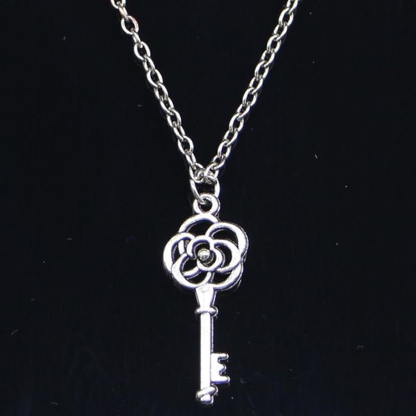 

20 шт. новая мода ожерелье 28x11 мм старинные отмычки серебряные подвески короткие длинные женщины мужчины colar подарок ювелирные изделия к, Silver