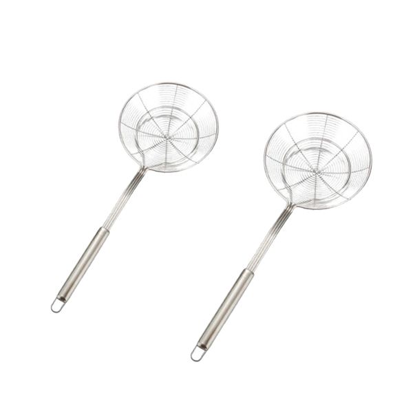 

dia 16&20cm 2pcs stainless spider strainer skimmer ladle,more solid durable for food dumpling noodle