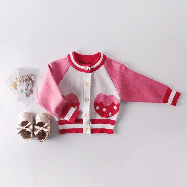 

2019 winter autumn coat outwear cardigan sweet sweater for baby infants toddlers girls kids children knitwear knit s9810, White