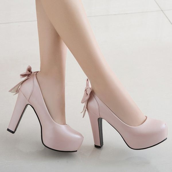 

sarairis 2019 big size 50 elegant platform women shoes woman fashion sweet bow high heels party wedding pumps t200525, Black