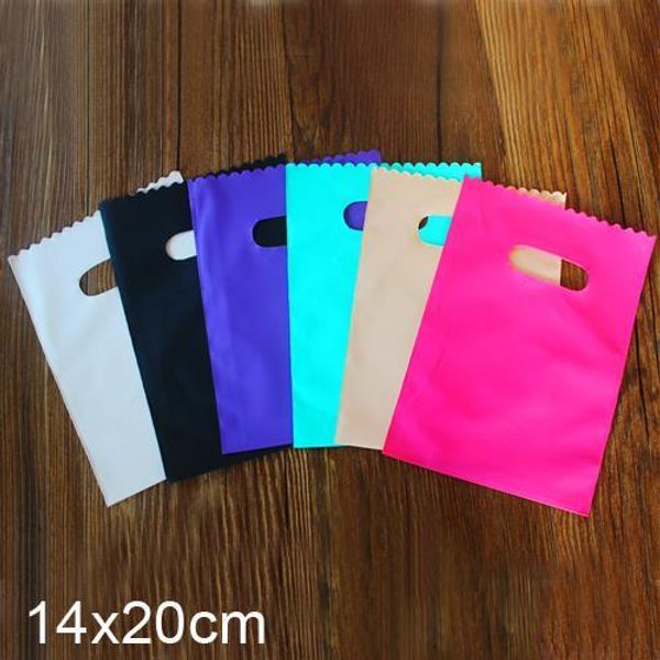 

wholesale-small colorful plastic gift bags, plastic shopping bags 14x20cm