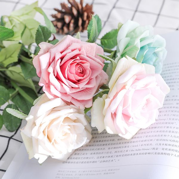 

new 2019 rose single branch european roses silk artificial flowers for l window wedding decoration fleur artificielle