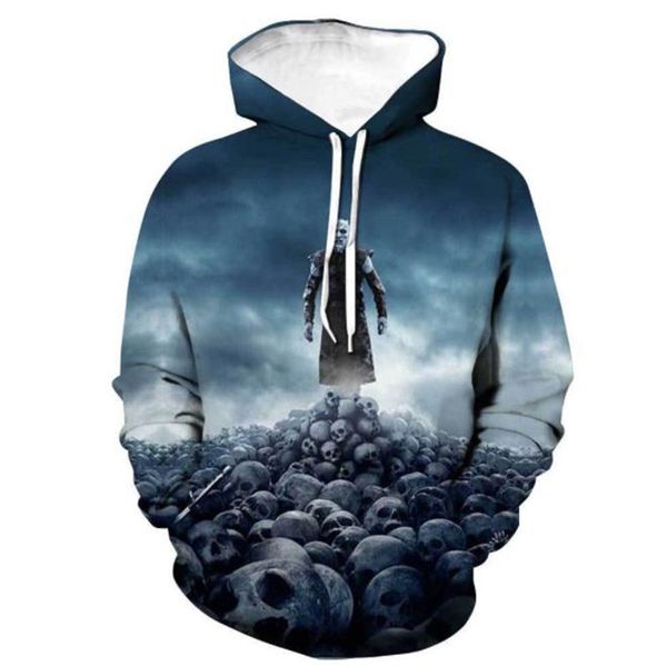 

got 3d digital print long sleeve mens hoodies designer game film fashion mens hooded sweatshirts homme clothing, Black