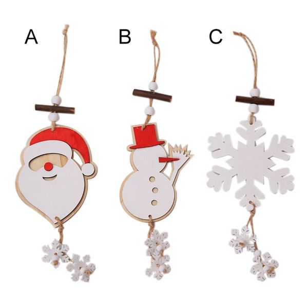 

christmas tree hanging ornaments party decorations christmas snowman snowflake pendant wooden santa claus pendant gr