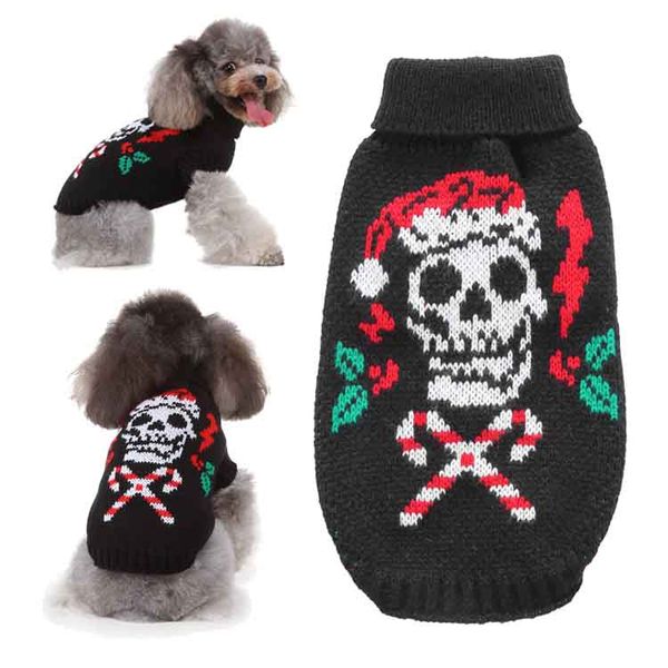 

christmas skull sweater for dogs/cats winter holiday pet costumes thick sweater for puppy christmas dog/cat clothes