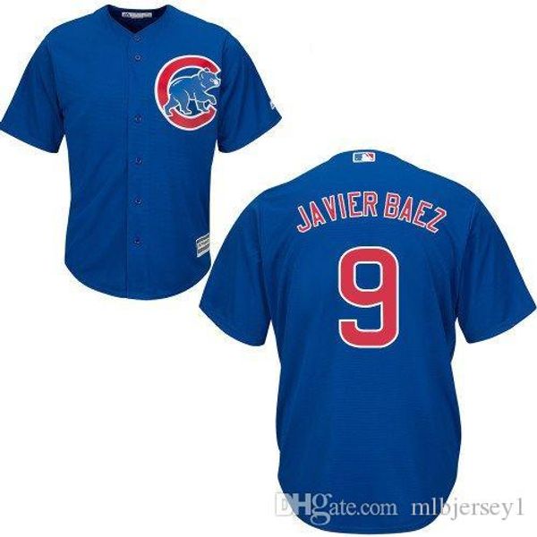 

men's chicago #9 javier baez royal blue baseball jersey, Black;blue