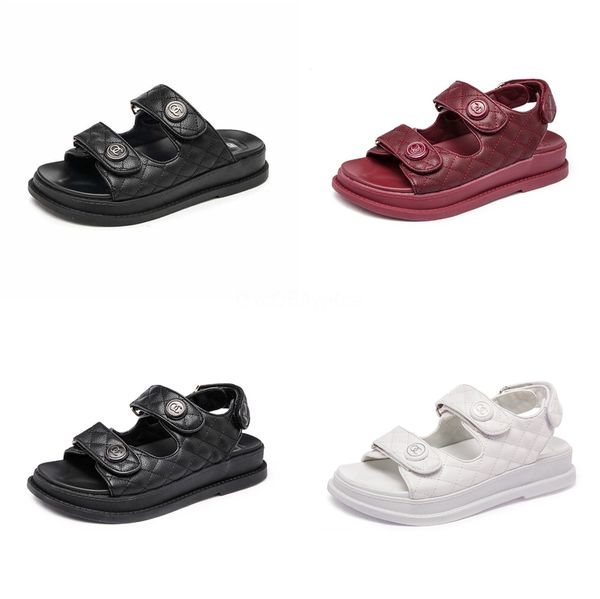 

loozykit women sandals solid color stitching ladies sandals soft comfortable flat open toe beach shoes sandalias mujer c06#722, Black
