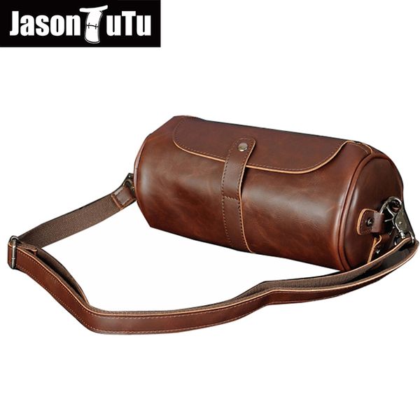 

jason пачка мужчины сумки из кожи crossbody сумка повседневные сумки на ремне мужчины дизайн vintage цилиндрическая mans crossbody сумка sac