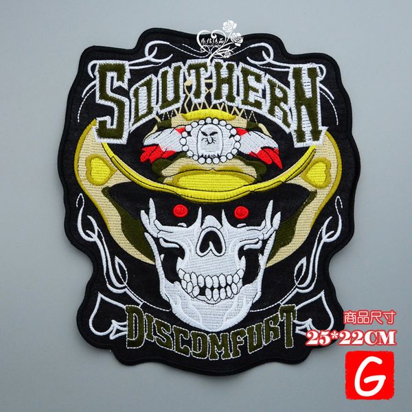 

gugutree вышивка патчи большой череп патч животных значки аппликация патчи для одежды dx-30, Black